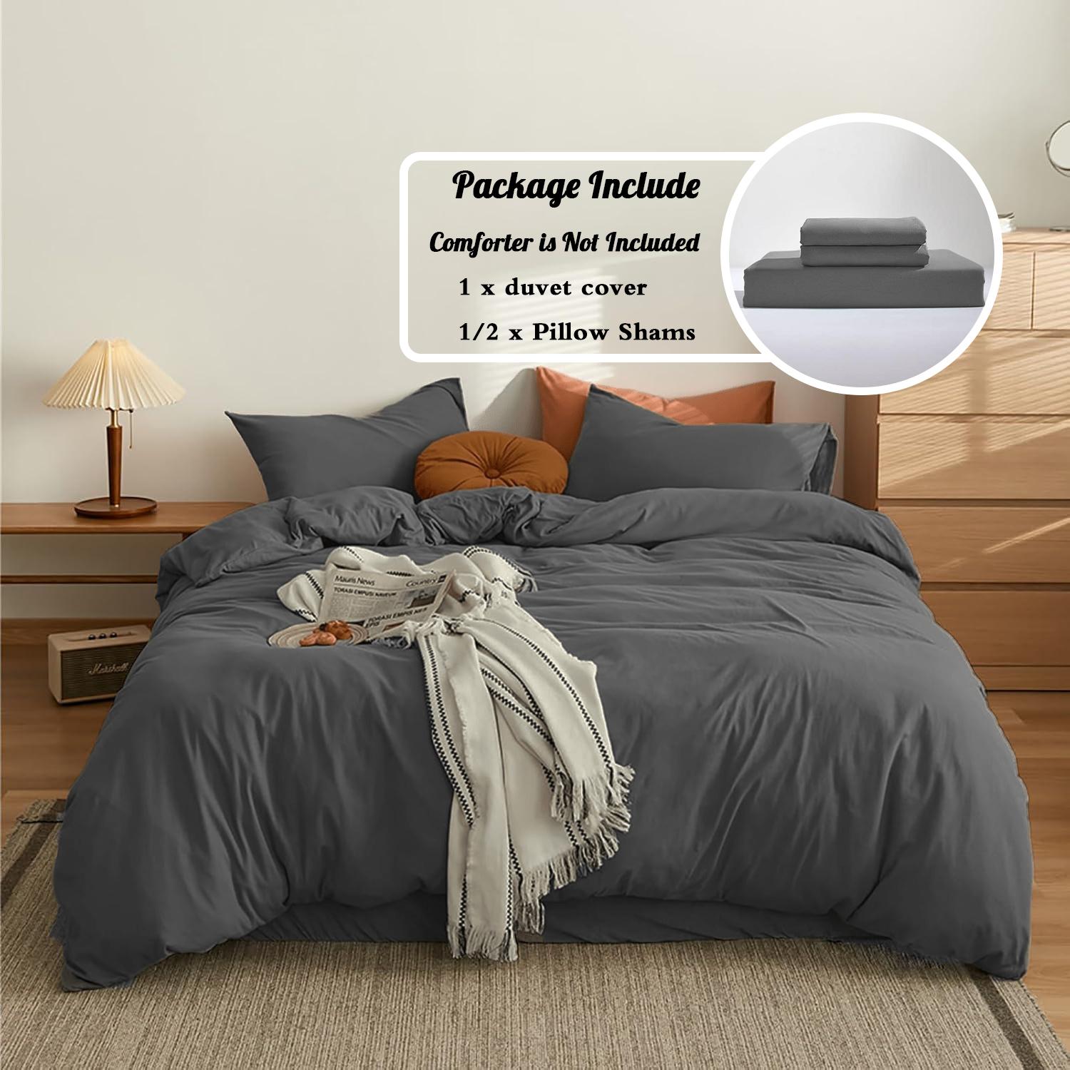 Solid Color Bedding Set, 2/3 Counts/set Including Duvet Cover & Pillowcase without Filler, Soft Warm Bedding Set for Home Bedroom, Bed Sets