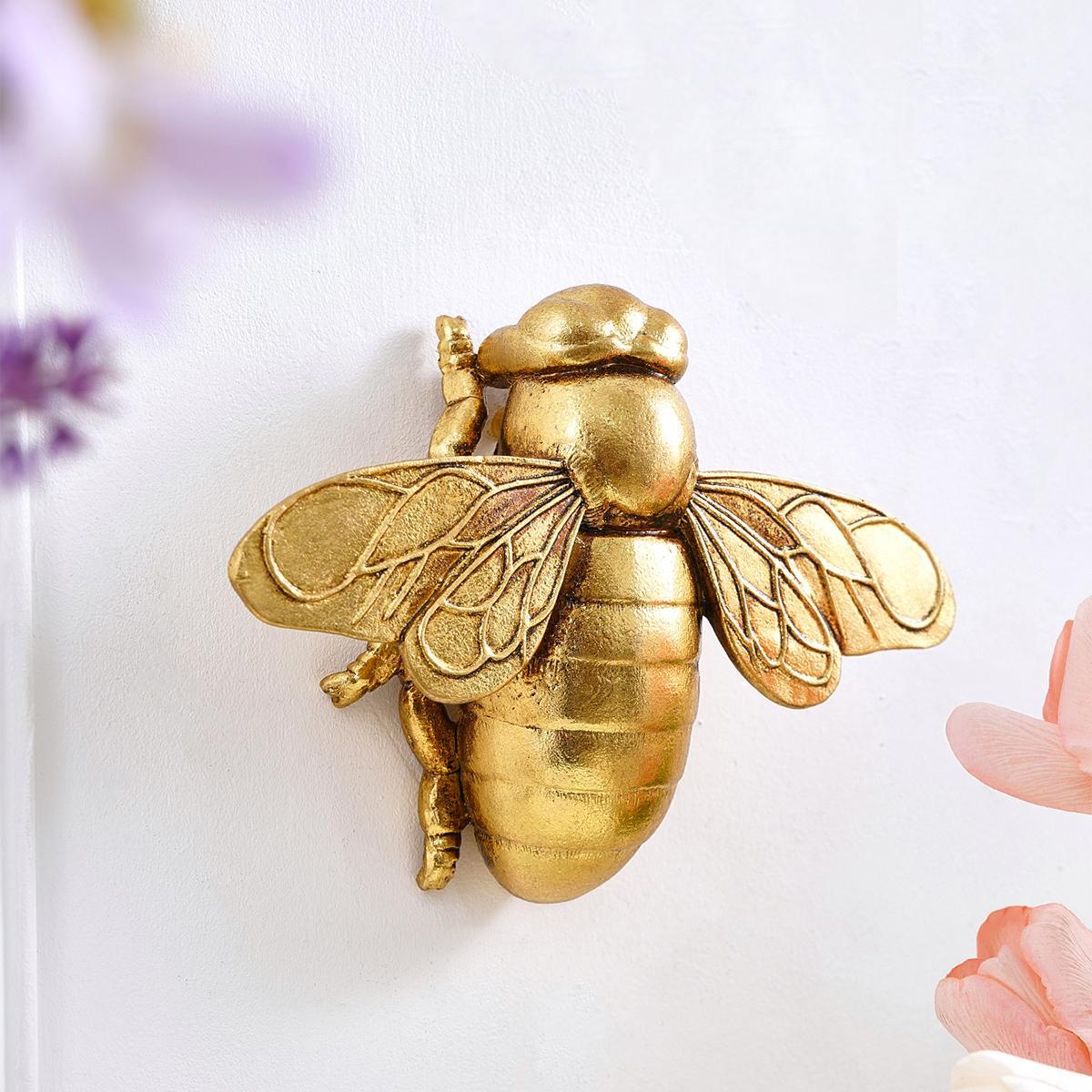 Creative Resin Bee Design Wall Mounted Decor, 1 Count Creative Bee Design Wall Decor, Wall Hanging Decor for Home Living Room Bedroom, Interior Wall Decor