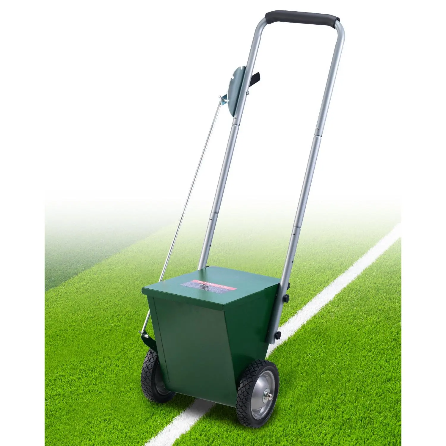 VEVOR Dry Line Marker, 2-Wheel, 2 or 4 in Lines, Field Dry Line Chalker, Adjustable Line Marker, with Rubber Adjustment Handle, 25 lbs Large Powder Capacity, for Baseball and Softball Infield, Green