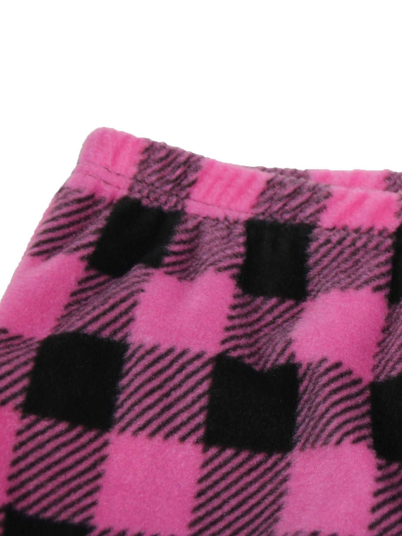 Women's Plaid Pajama Bottoms, Fleece Checked Pajama Pants, Soft Drawstring Lounge Sleep Pants for Women, Sleep Bottoms for Fall & Winter