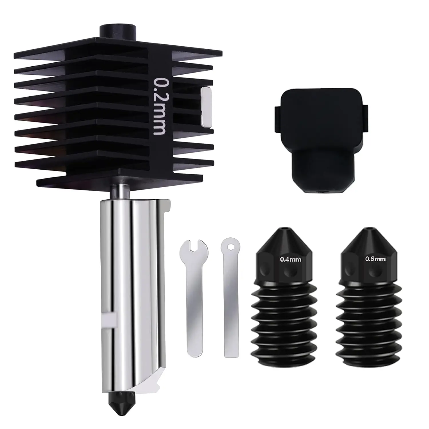 Upgrade Hotend Kit for Lab A2L/A1/A1 Mini, Hot End Assembly 0.2/0.4/0.6mm Hardened Steel Nozzle & Silicone Sock for Bambu Lab 3D Printer Part