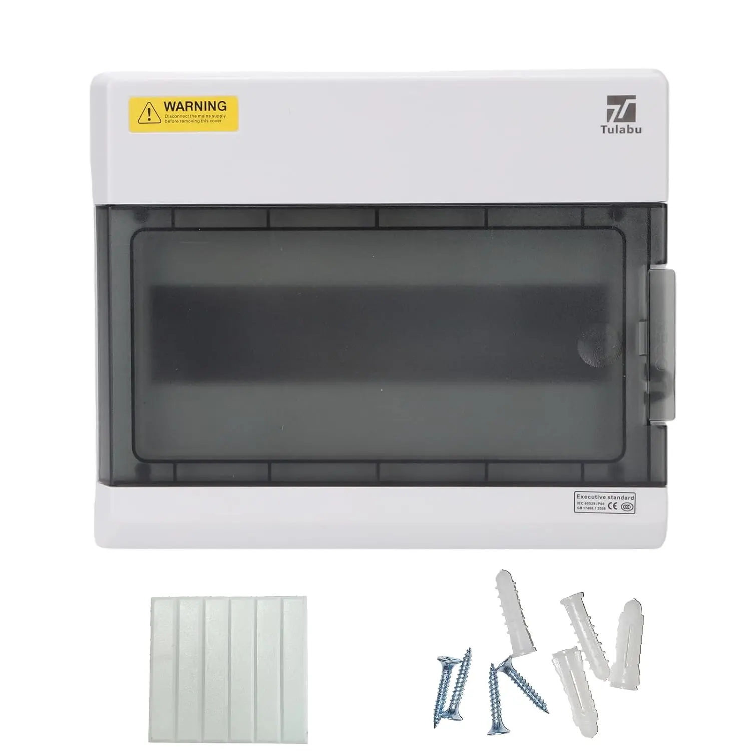 12 Way Waterproof Breaker Box for Indoor/Outdoor Settings| IP66 PC/ABS Plastic Power Distribution Box Enclosure with Clear Cover, Bus Bars and DIN Rail for Homes, Workshops, Hotels