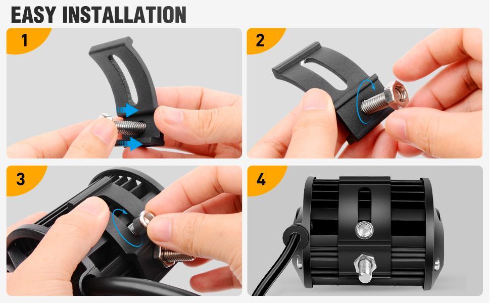 Nilight Universal Slide Base Mount Bracket (Pair)