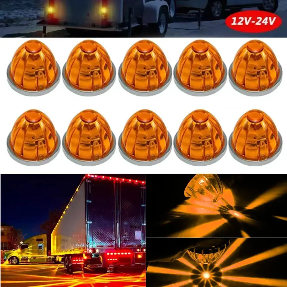 10PCS Truck Side Light Bulb LED Watermelon Side Marker Light for Car  Van Lorry Turn Signal Lamp Caravan Marker Truck Accessorie