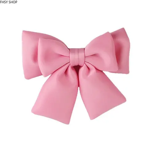 3D Pink Fabric Bow Car Accessory Cute, Weatherproof Exterior Decor for Women, Strong Adhesion, All-Seasons Use, Eye-Catching Bow Shape, Ideal Gift for Car Fans, Fashion Accessory