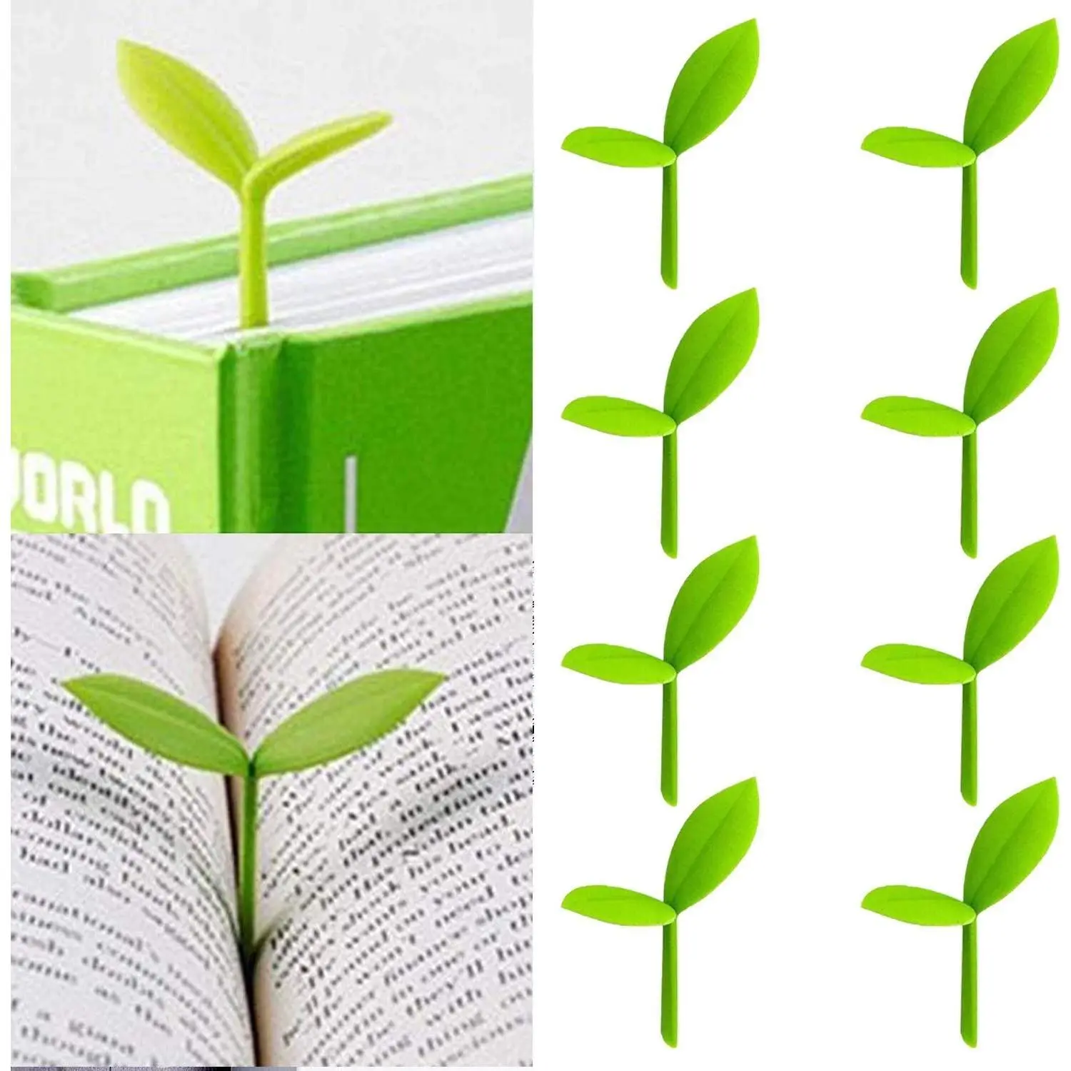 YKING Sprout Little Green Bookmarks  Grass Buds Creative Green Bookmarks, Gifts for Book Lovers Reading, Set of 8