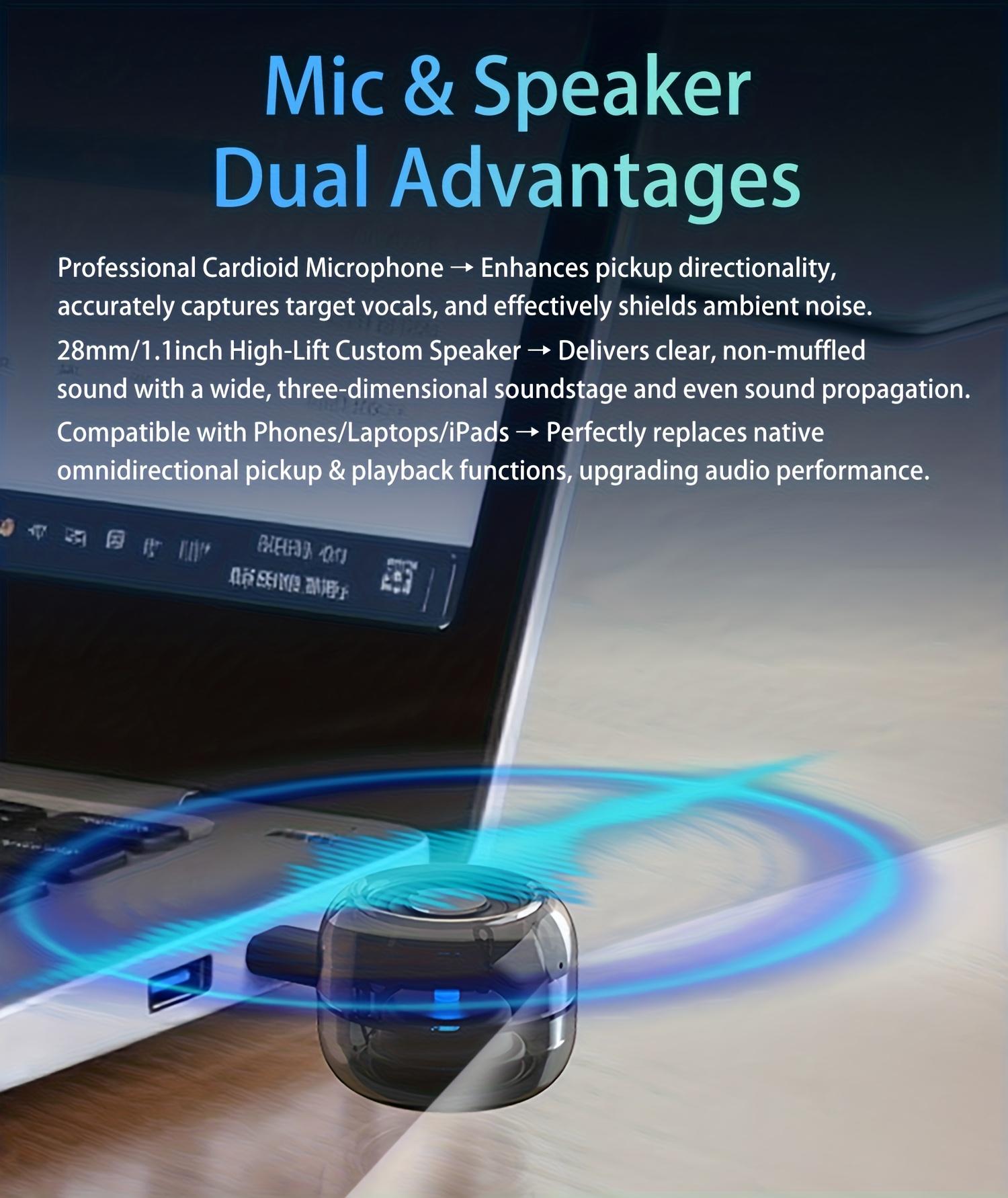 Compact Plug-And-Play Subwoofer for Mobile Phones And Computers |     Semi-Transparent Body with Cool Lighting |   Weighs Only 31.5G with a Lightweight Design |   Universal Type-C I Magnetic Bluetooth Headphones morning blues speaker