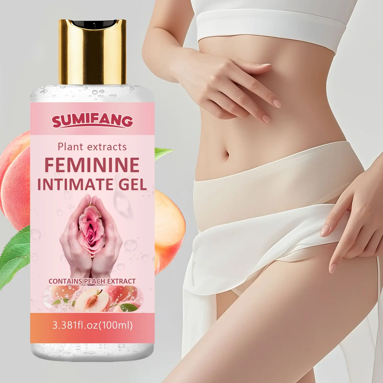 100ML Rose Body Care Gel, Hydrating Formula with Ha, Collagen, Retinol, Glycerin, Peach Extract, Gentle Moisturizing, Suitable for All Skin Types, Hyaluronic