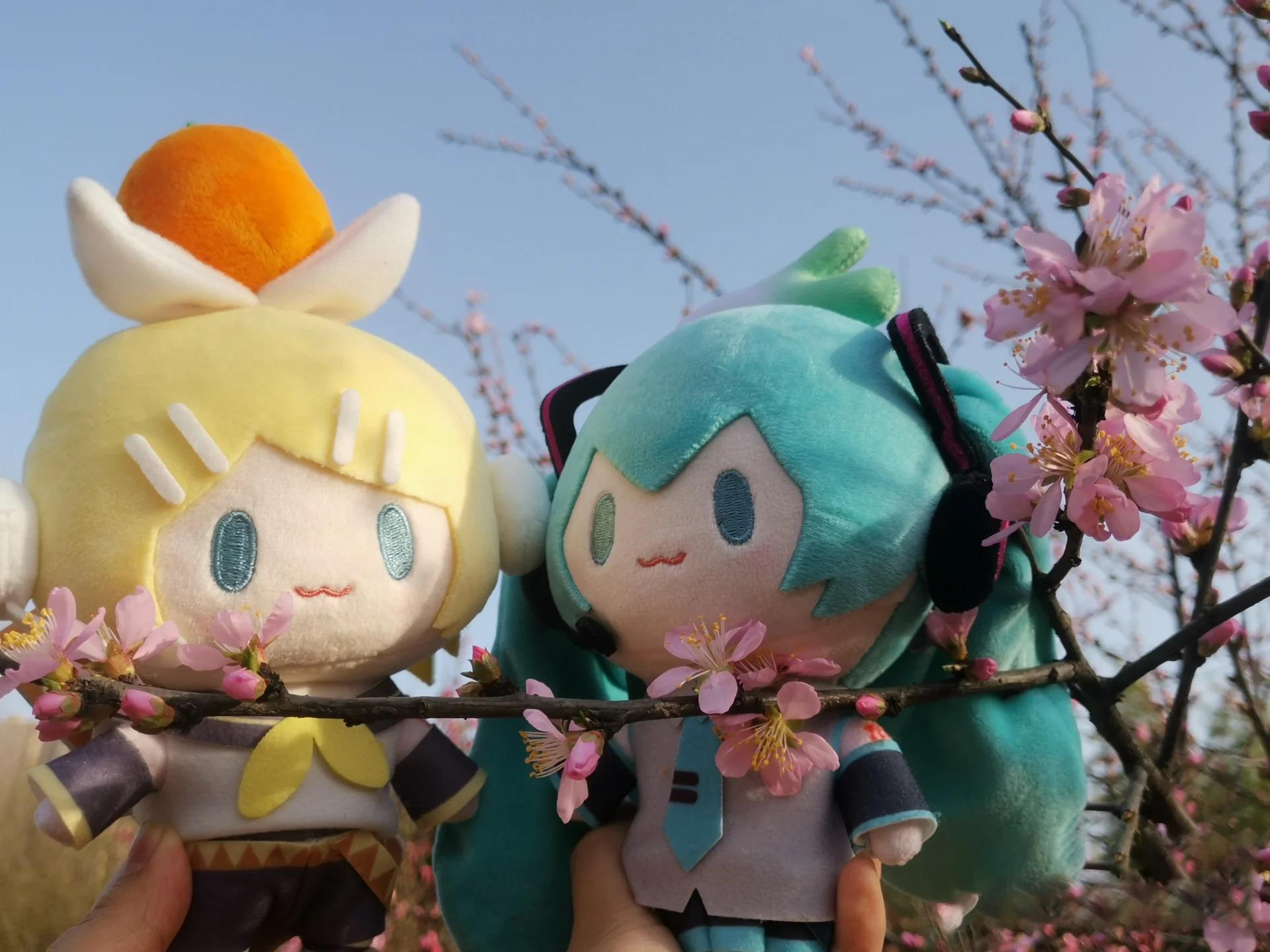 Hatsune Miku Plush Doll Toys Kagamine Len Rin Backpack Keychain Cute Stuffed Dolls Collection Model Ornament Toy Girls Gift