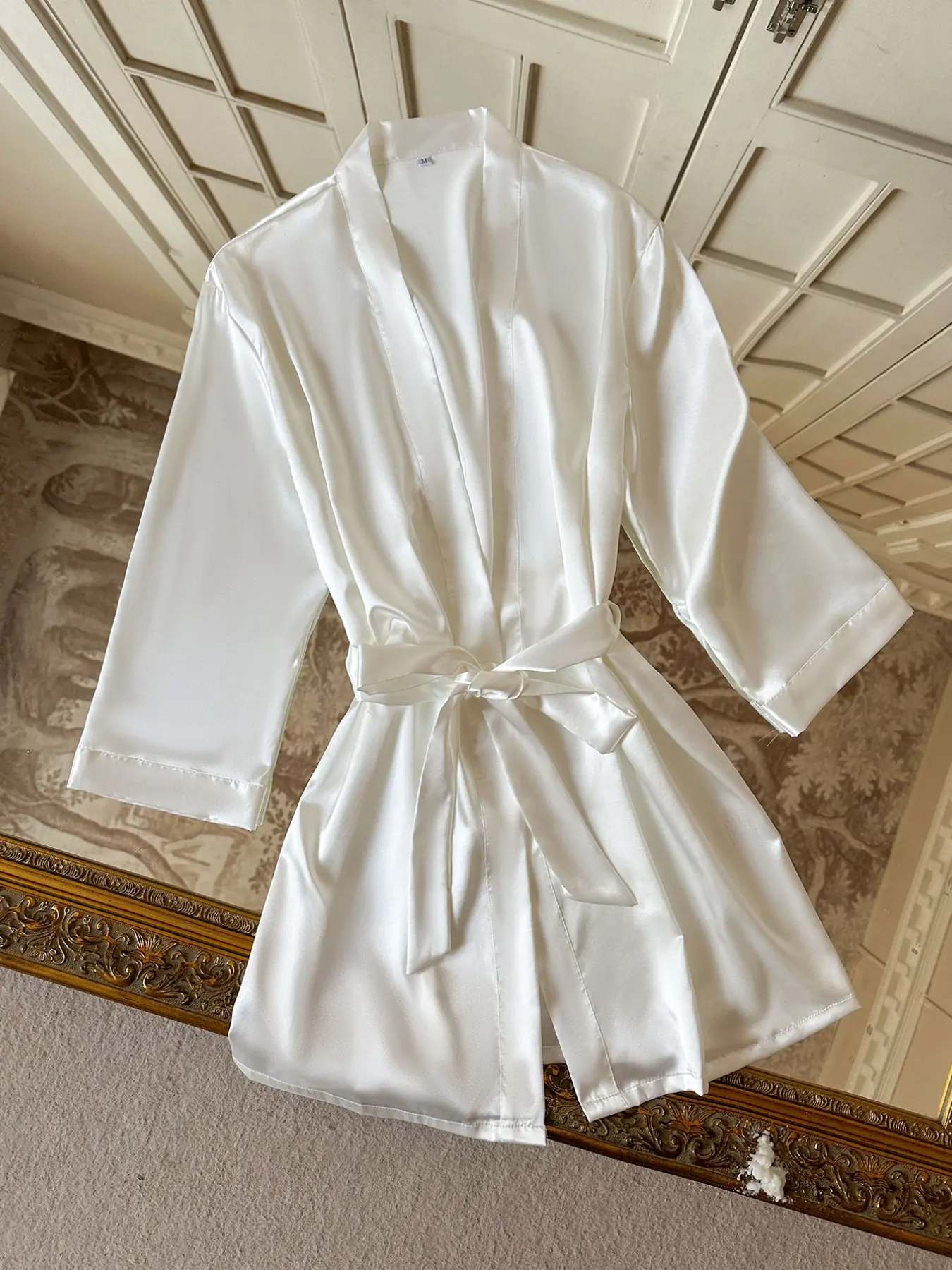 Women's Satin Kimono Sleep Robe Loungewear, Fashionable Comfortable Basic Design, Four-Season Home Wear Tie Bathrobe, Stylish and Cozy