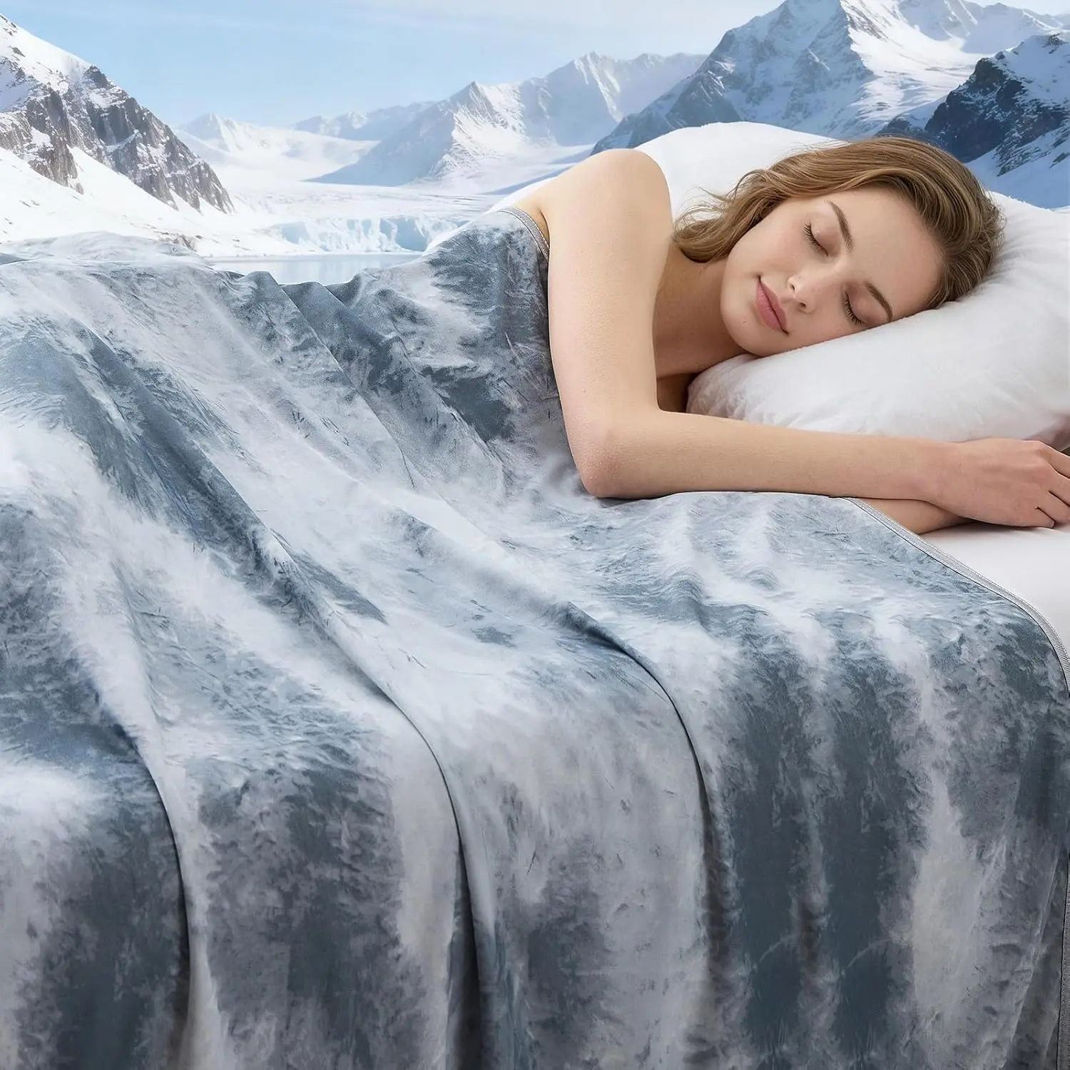 Cooling Blanket Throw Size (50"x70"), Cooling for Hot Sleepers, Absorbs Heat to Keep Body Cool – Cold for Sleeping, Ice Blanket for Bed Couch Sofa,All Season Use