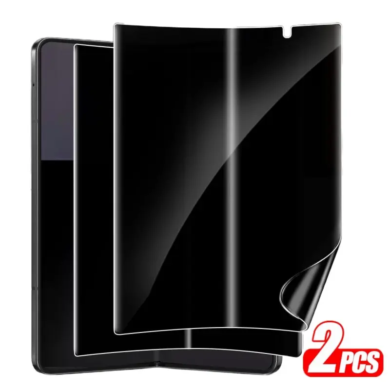 Anti Spy Privacy Screen Protector for Samsung Galaxy Z Fold 7/Fold 6/Fold 5 5G Smartphone, Flexible TPU Foldable Anti-Peek Film, 2 Pack HD Anti-Scratch Anti-Spy Hydrogel Screen Cover, Easy Installation, 25° Anti-Peeping Privacy Filter for Galaxy Z Fold 7