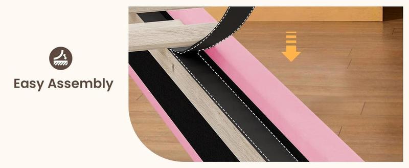 Sikaic Twin Size LED Bed Frame with Charging Station & Storage Headboard Pink Royal Velvet Princess-Inspired Luxury