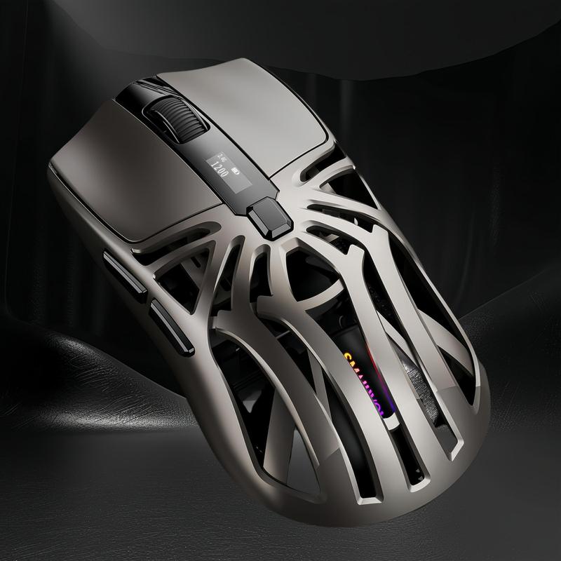 Hollow Design Wireless Gaming Mouse, Rechargeable Wireless Gaming Mouse with RGB Colorful Backlight, Silent Clicks Mouse for Gaming & Office Use, Gaming Accessories