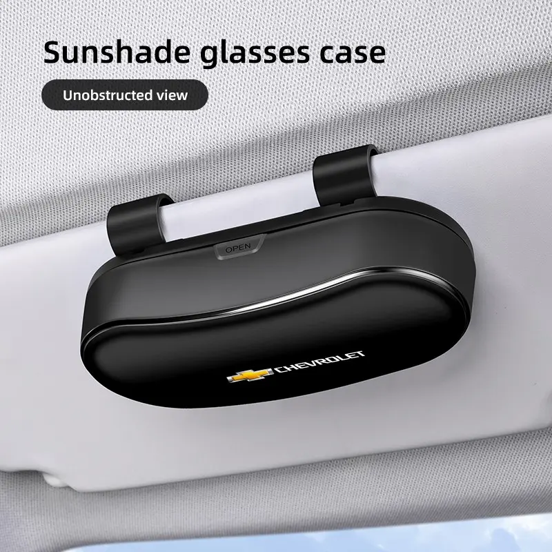 Car Visor Sunglasses Case Clip Box Sun Visor Clip-On Accessories For Chevrolet Corvette Montana TrailBlazer Silverado Traverse Camaro Suburban Equinox Bolt Cruze Malibu Colorado Trax SS Spark Captiva, Sunglasses Holder For Car Durable Auto Accessory