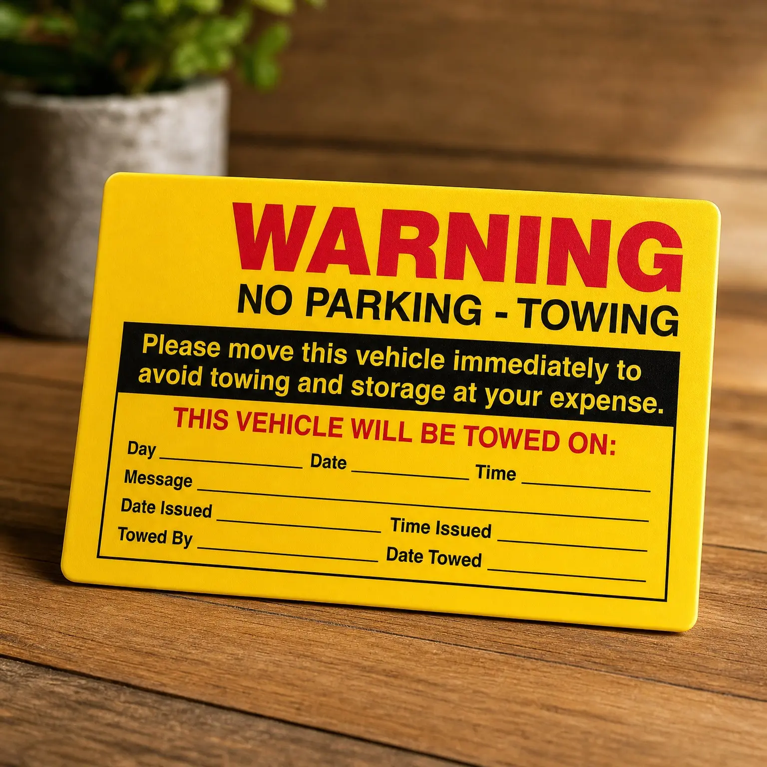 Pack of 50 "Please Move This Vehicle to Avoid Towing" Parking Violation Stickers | 5" x 8", Made in USAGift