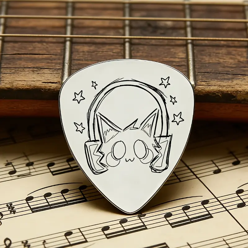 The cute music headphones with cat stainless steel guitar picks and a music-loving lifestyle are perfect for cat lovers and as a gentle yet unique gift, standing out among hardcore instrument accessories