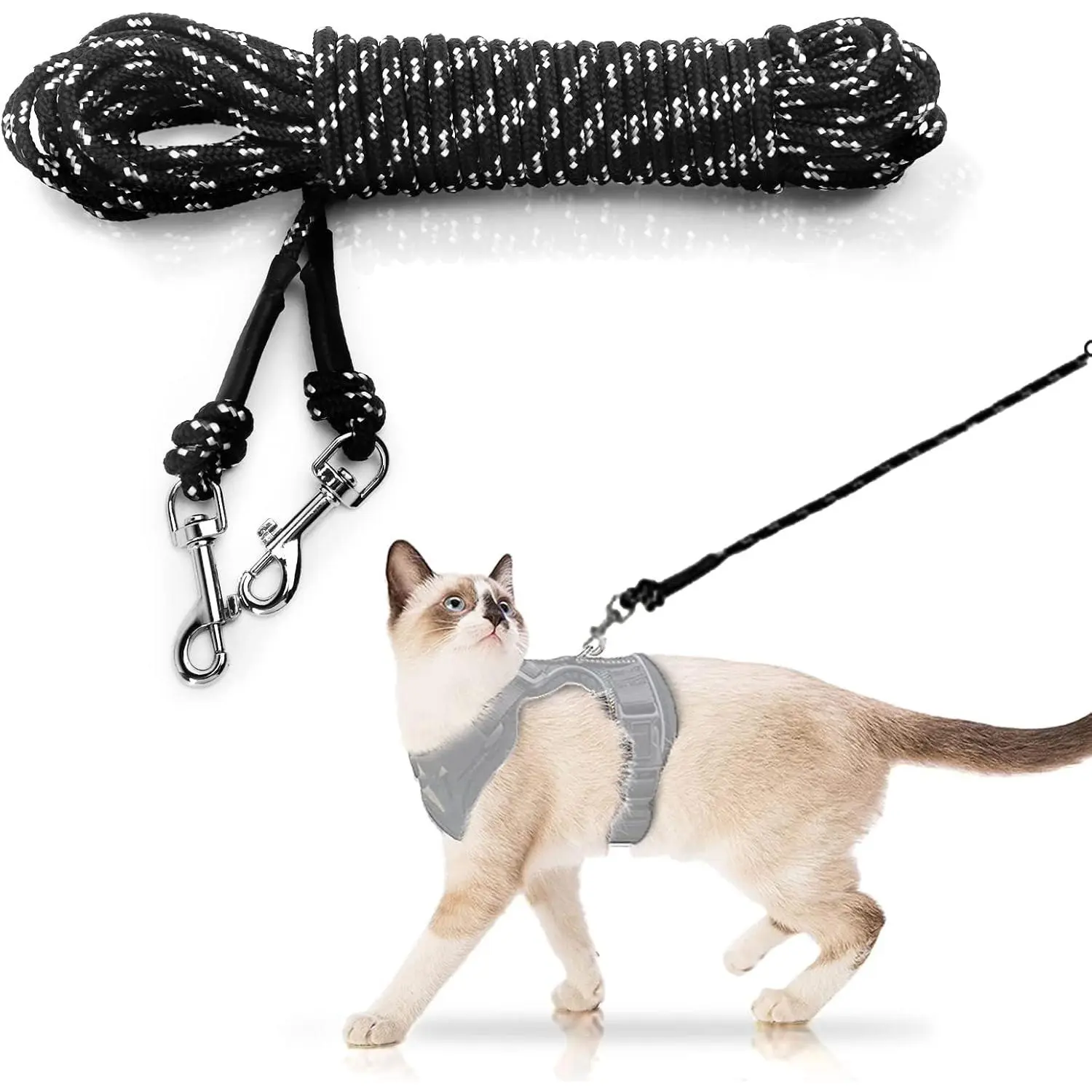 Extra Long  Leash for Yard, Lightweight Outdoor  Leash Long Light Extension, Long Thin Lead for Rabbits, Kitten, Puppy and Small  (4.5M/ 15FT)