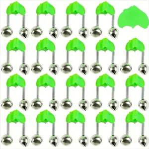 20/50/100 Pcs Double Ring Fishing Bells with Plastic Clips, Portable Fishing Alarm Bells, Practical Outdoor Fishing Accessories