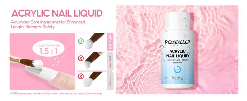 Acrylic Nail Kit with Drill and U V Light, Professional Nail Kit Acrylic Set for beginners with Everything 3PC Powder 24PC Glitter Fake Tips Decoration Nails Set DIY Home Salon