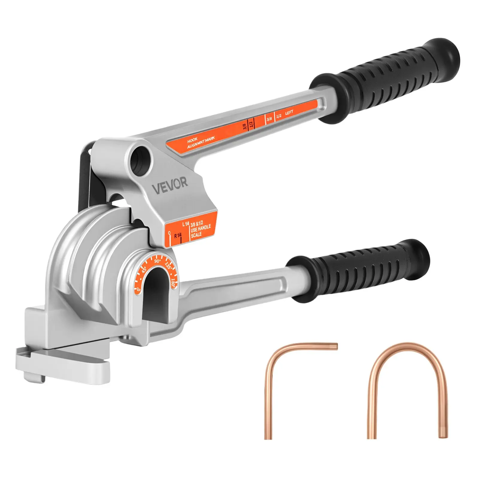 【DealsForYouDays】VEVOR Pipe Tube Bender, 1/4", 3/8", 1/2" (12.7mm) OD, 3 in 1 Manual Level Tube Bender, 180 Copper Aluminum Pipes Bending Tool for Automotive Repair, HVAC Air Conditioning