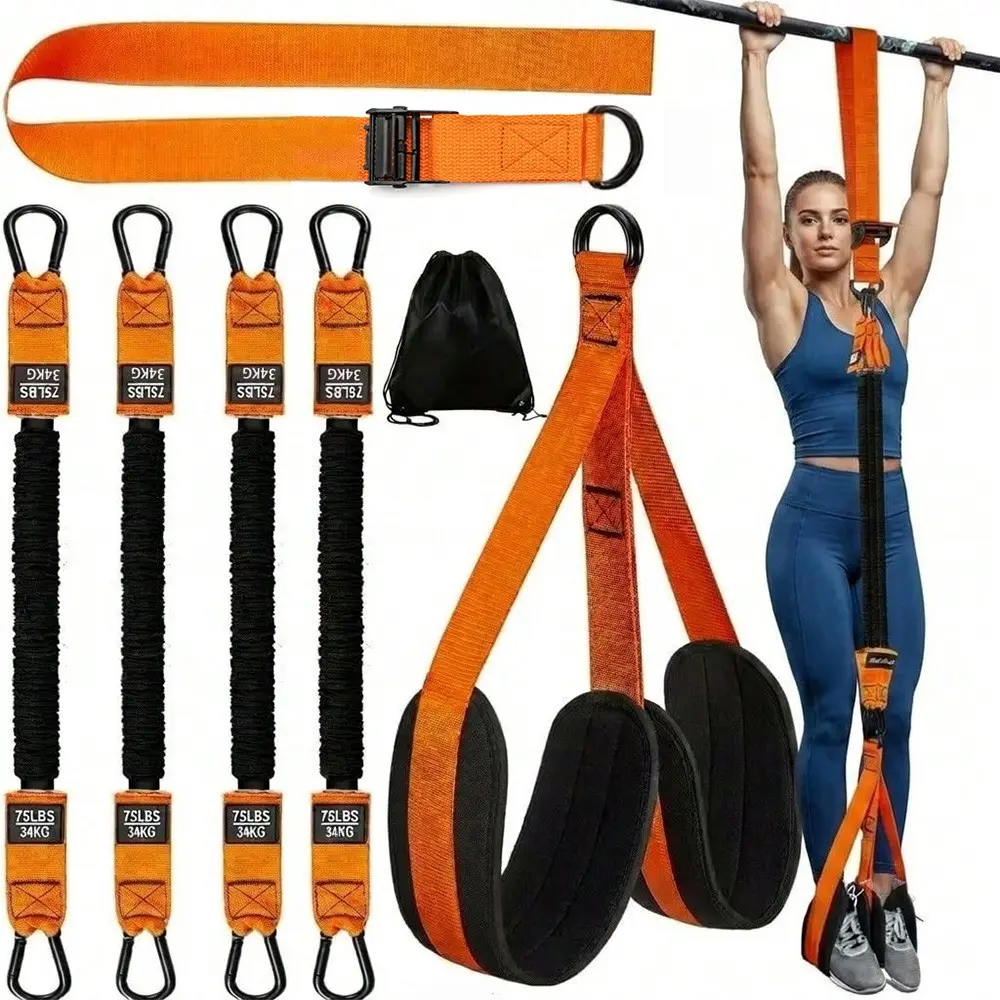 300Lbs Heavy-Duty Pull Up Assistance Bands With Wide Foot Pedal Multi-Level Resistance Level Training Equipment Fitness Equipment Exercise Equipment For Home Gym Workouts