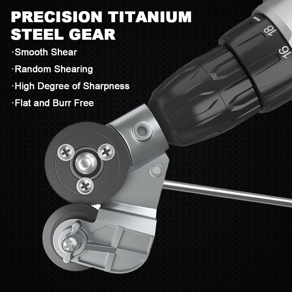 Sheet Metal Cutter Drill Attachment, Electric Drill Shears Attachment Cutter, Nibbler Drill Attachment for Cutting Iron, Steel, Copper, Aluminum, Power Tools