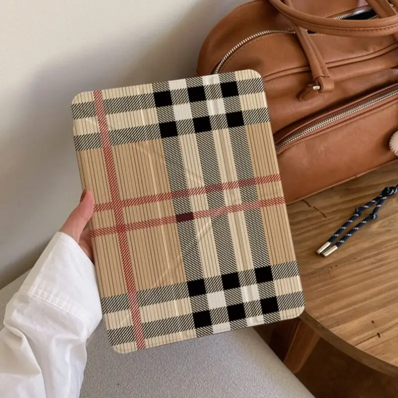 Acrylic Tablet Protective Case for iPad 10.2/10.9/11 Inch, Transparent Anti-Drop Protection Full Coverage, Y-Fold Stand with Pen Slot, Tablet Casing (Case Only)