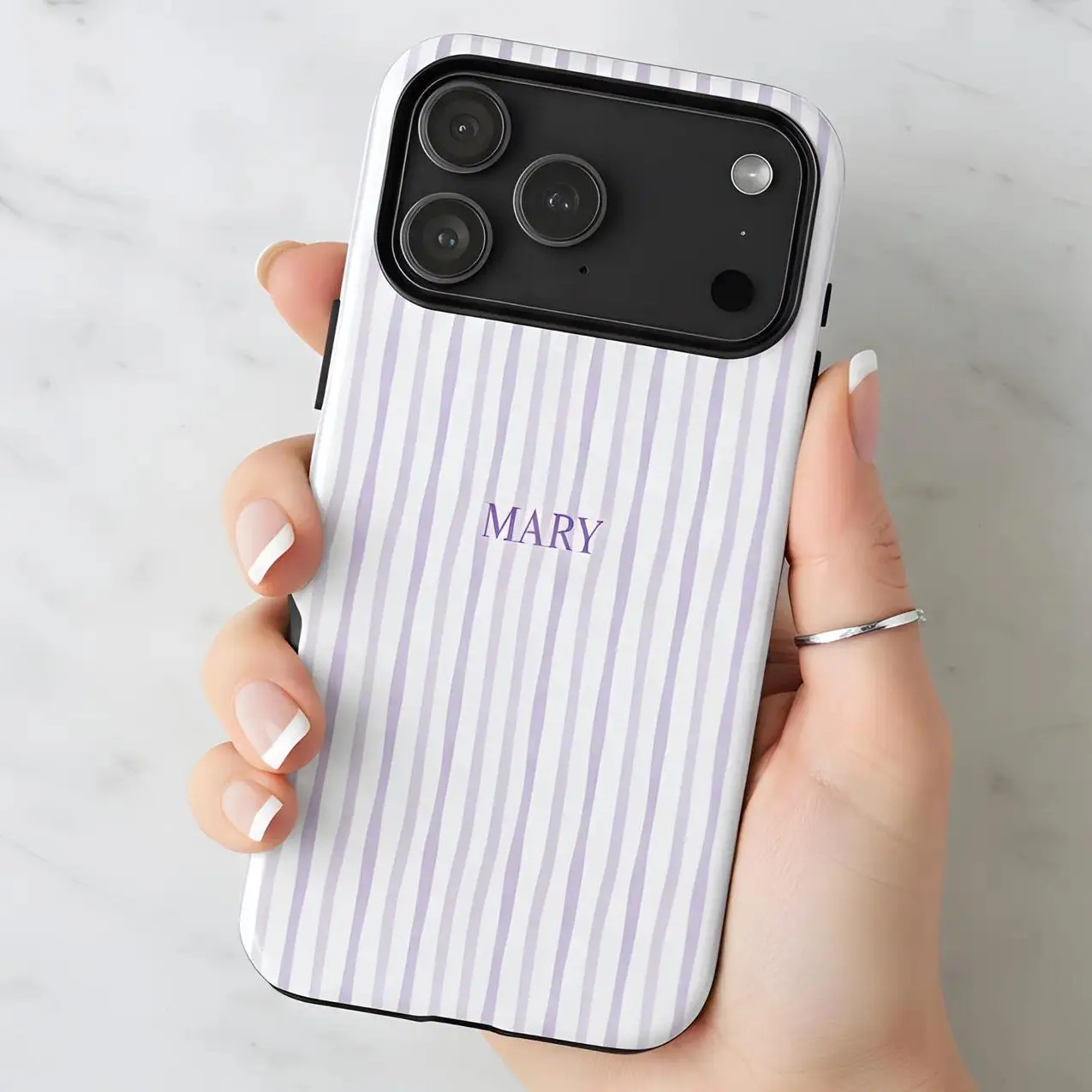 Customized Striped Monogram Phone Case - Personalized Name & Initials, Minimalist TPU Shockproof Protective Cover, Mobile Phone Accessory Gift for Summerwins