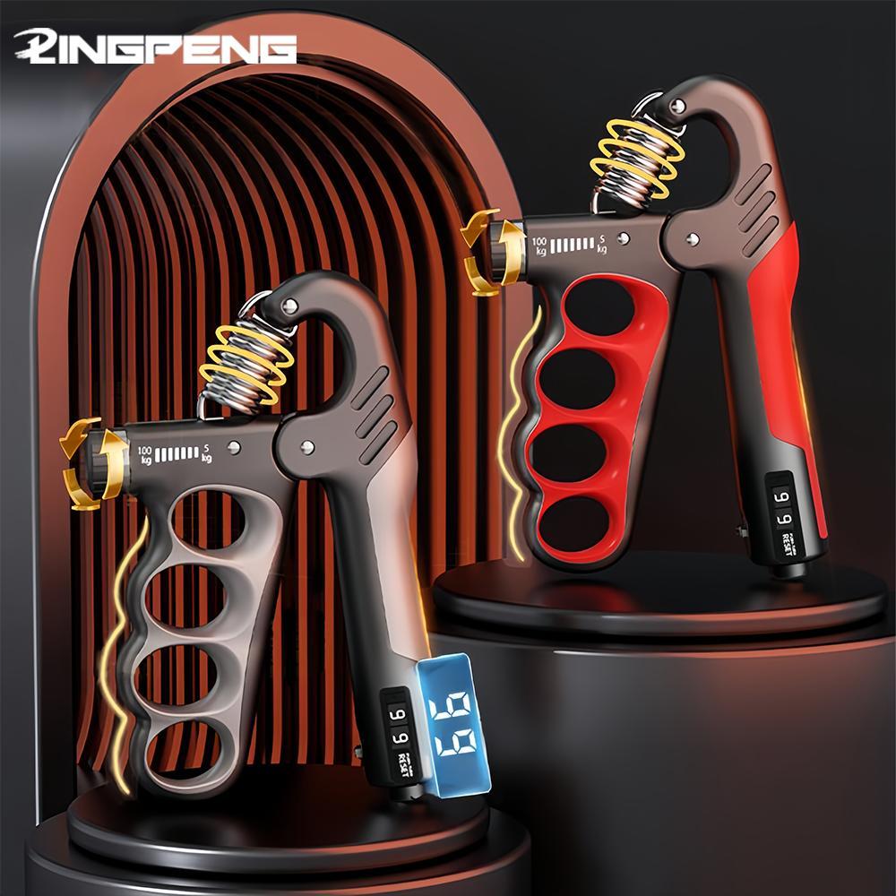 LINGPENG Adjustable Hand Grip Strength Trainer, Handgrip, 5-100kg Hand Grip Strengthener with LCD Display, Hand Strengthening Training Equipment for Home Gym Workout #GLOBAL PICKS
