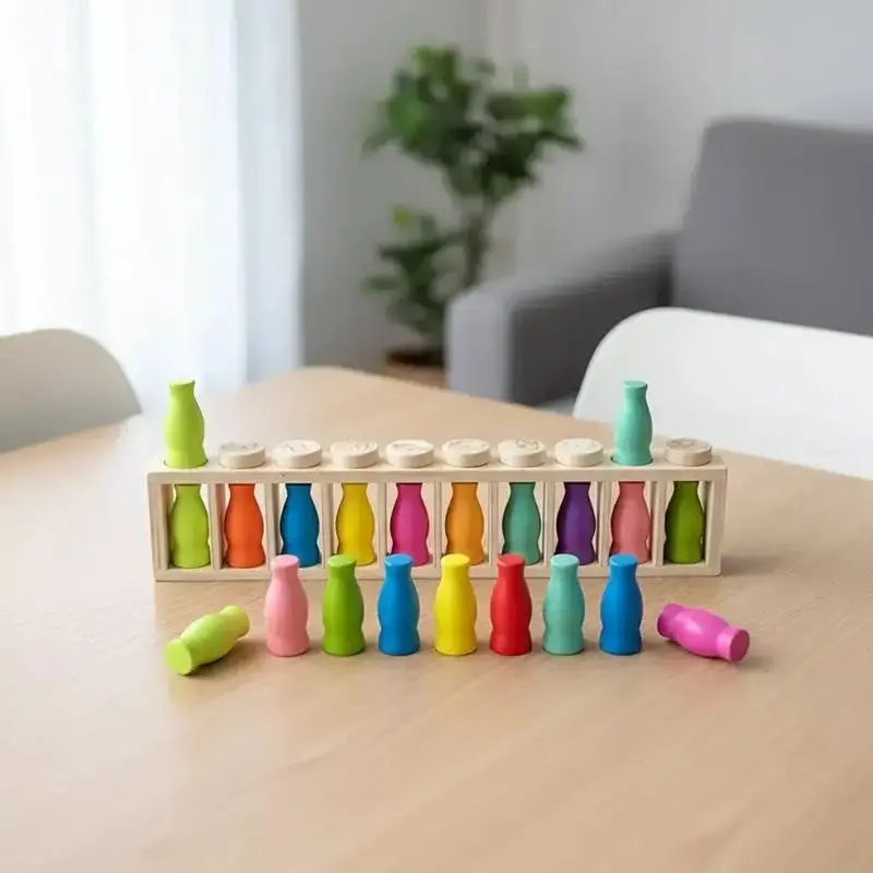 21-Piece Color Challenge Bottle Brain Stacking Game Set, Memory & Logic Training, Includes 21 Colored Bottles, Perfect for Family Gatherings