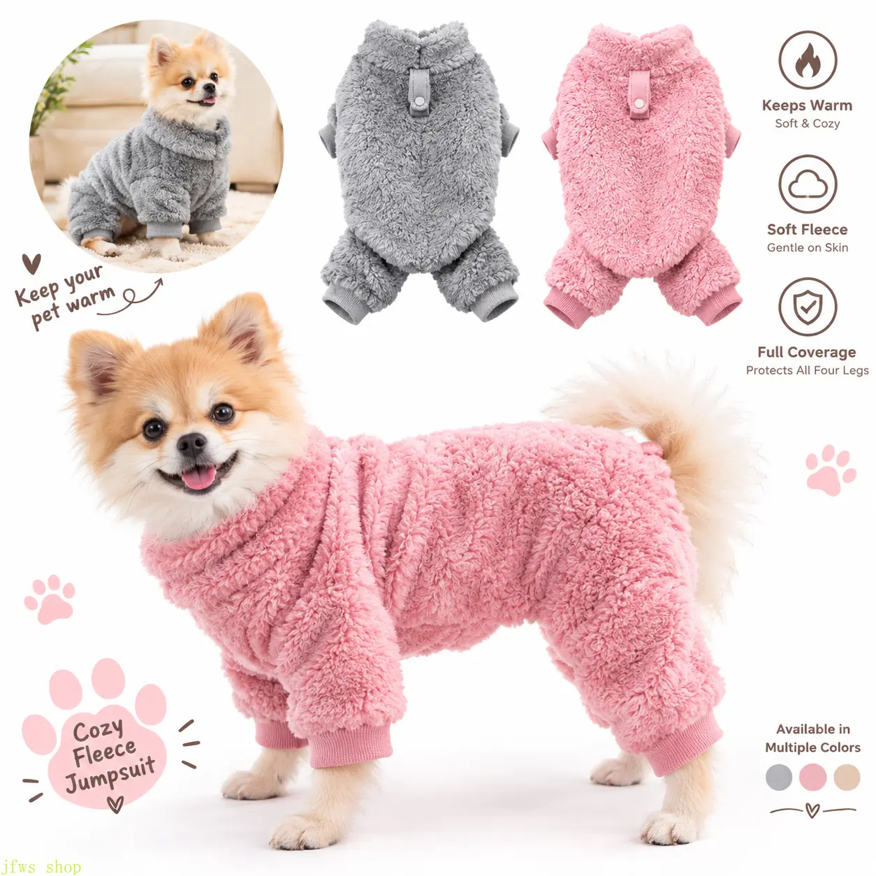 Winter Warm Pet Clothes Soft Flannel Dog Jumpsuit Puppy Cats Four Legs Jacket Coat, dog winter clothes, pet jumpsuit, flannel dog jumpsuit, four legs dog jacket, puppy winter coat, cat winter clothes, warm pet clothes, dog onesie, cozy pet apparel,outdoor