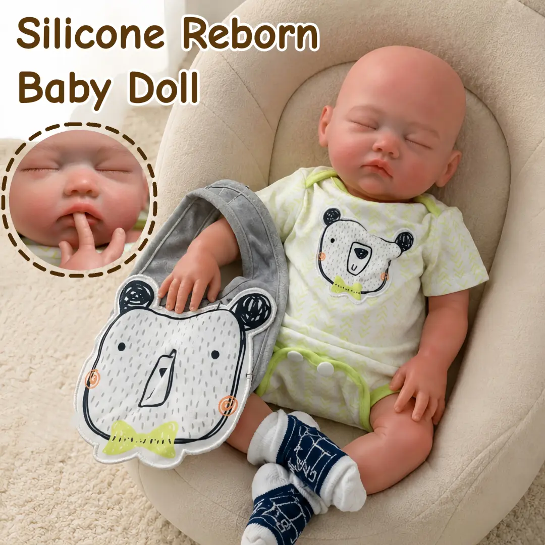 Otarddolls 18Inches Can Open Mouth Solid Silicone Reborn Boy Doll With 3D Painted Skin Realistic Silicone Texture Flexible Lifelike Handmade Toys Exquisite Birthday Gifts