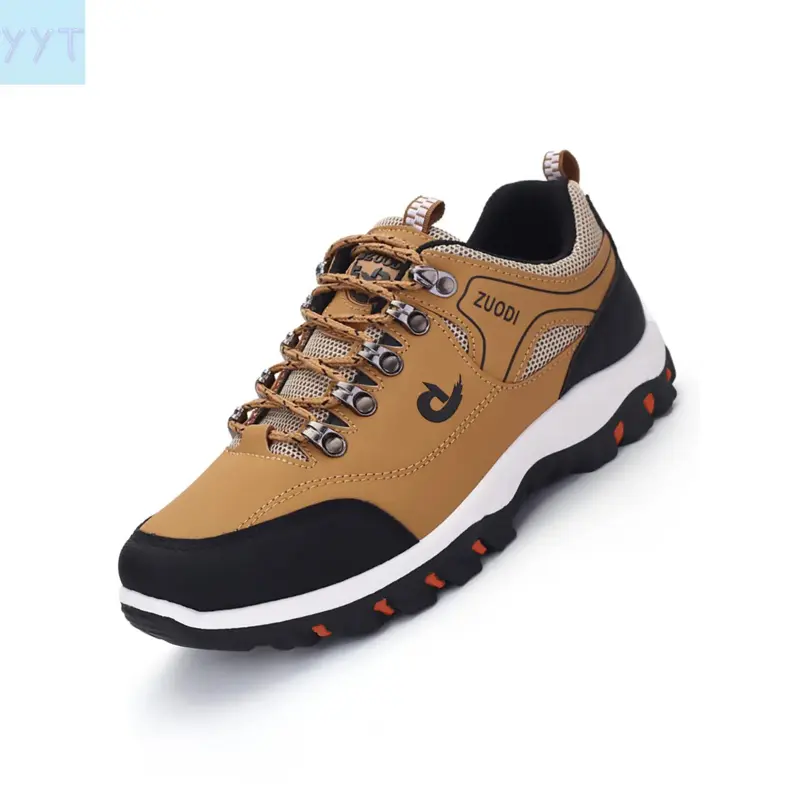 YYT1 Men's Shoes Outdoor Mountaineering Shoes, Durable Outdoor Hiking, Casual Hiking Shoes, Outdoor Trekking Footwear, PU Leather Upper Material, Patchwork Pattern, Casual Style, All Seasons Footwear