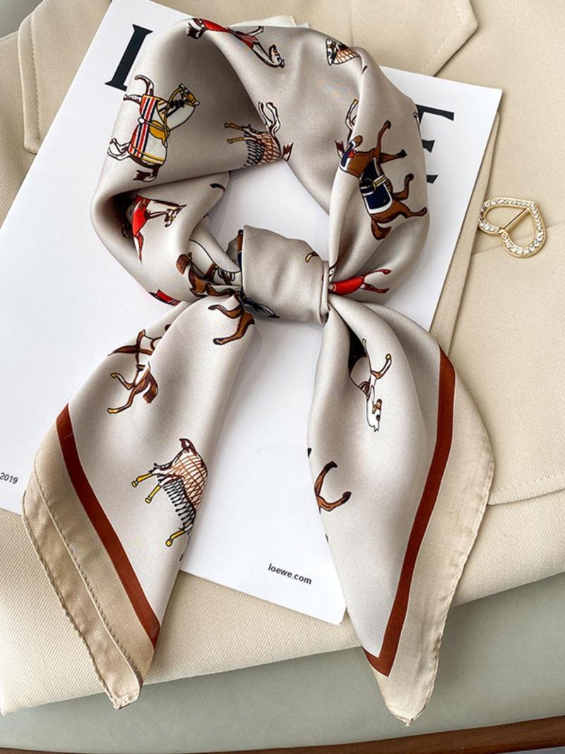 Women's Elegant Animal Print Square Scarf, Fashionable Soft Comfortable Shawl for Daily Wear, Casual Versatile Scarf for Women & Girls