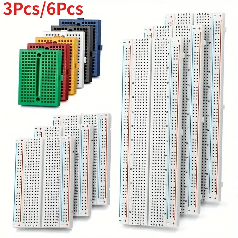 Colored Breadboard Kit 830/400/170 Points Mb-102, Ideal for Arduino Raspberry Pi, Esp32, Stm32, Perfect for Circuit Design & Prototyping