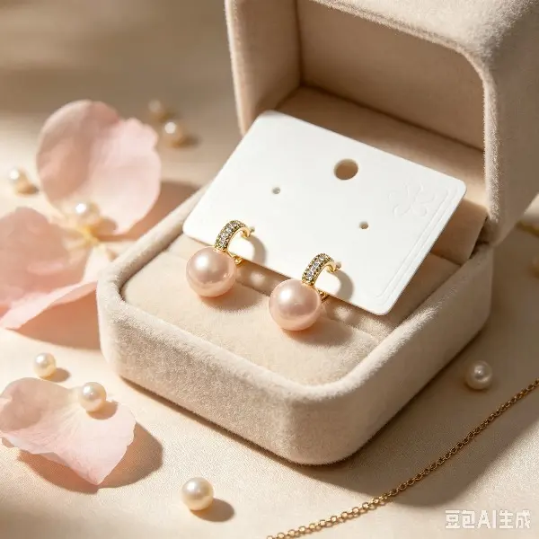 Gold Plated Pink Simulated Pearl Drop Earrings, Sparkling Rhinestone Inlaid Dangle Earrings, Elegant Jewelry Gift for Women
