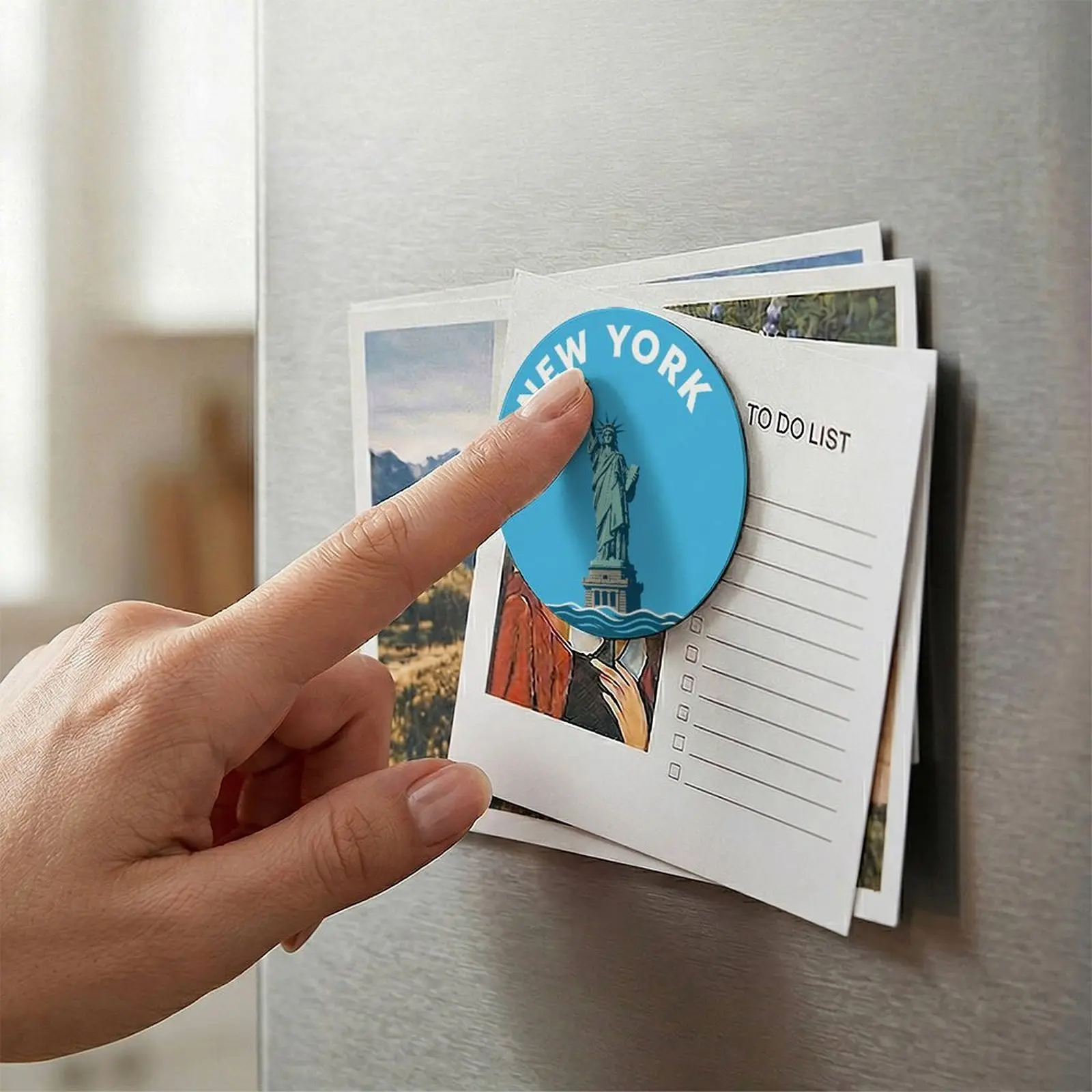 3in Soft Magnetic Refrigerator Magnet, New York Statue of Liberty Vintage Travel Art Fridge Magnet, NYC Souvenir Gift for Travel Lovers, American Landmark Art Fridge Magnet for Home Kitchen Decor