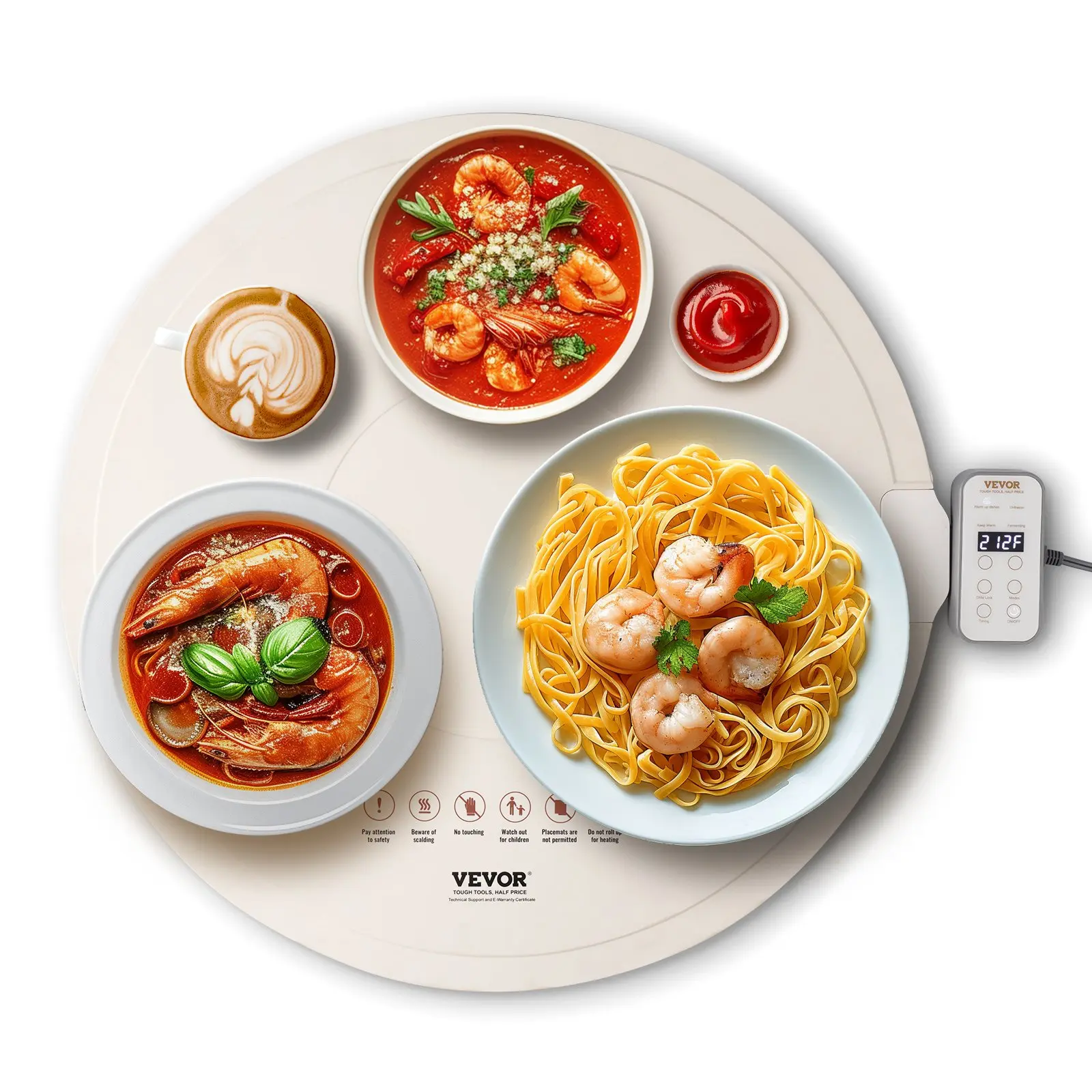 【DealsForYouDays】VEVOR Electric Warming Tray, Food Warming Mat for Buffet, Rollable Portable Silicone Food Warmer with 4 Adjustable Temperature Settings, Auto Shut-Off Child Lock, Perfect for Parties, Catering
