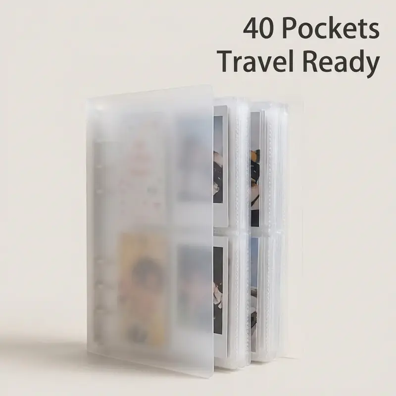 40 Pages A6 Binder Book with Transparent Loose-leaf Paper - Large Capacity Card/ID Storage Binder, Game Card Organizer, Trading Card Storage, Wrinkle-resistant Diary/Photo Album, Suitable for Travel, Gaming - Anti-loss Storage