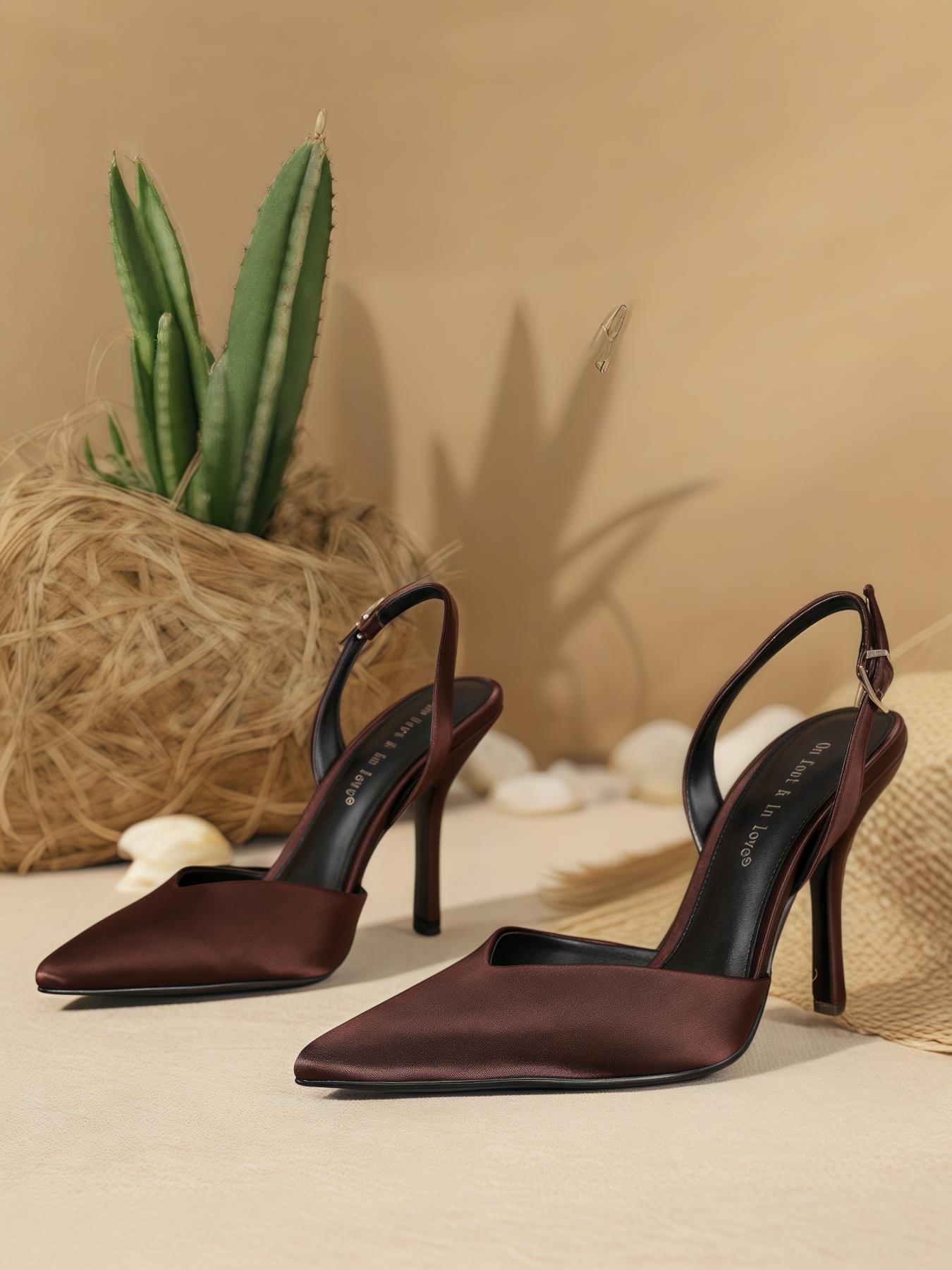 Women's Elegant Stylish Stilettos, Pointed Toe High Heels, Satin Upper Material, Rubber Sole, All Season Fashion Shoes Women's Elegant Stylish Stilettos, Pointed Toe High Heels, Satin Upper Material, Rubber Sole, All Season Fashion Shoes