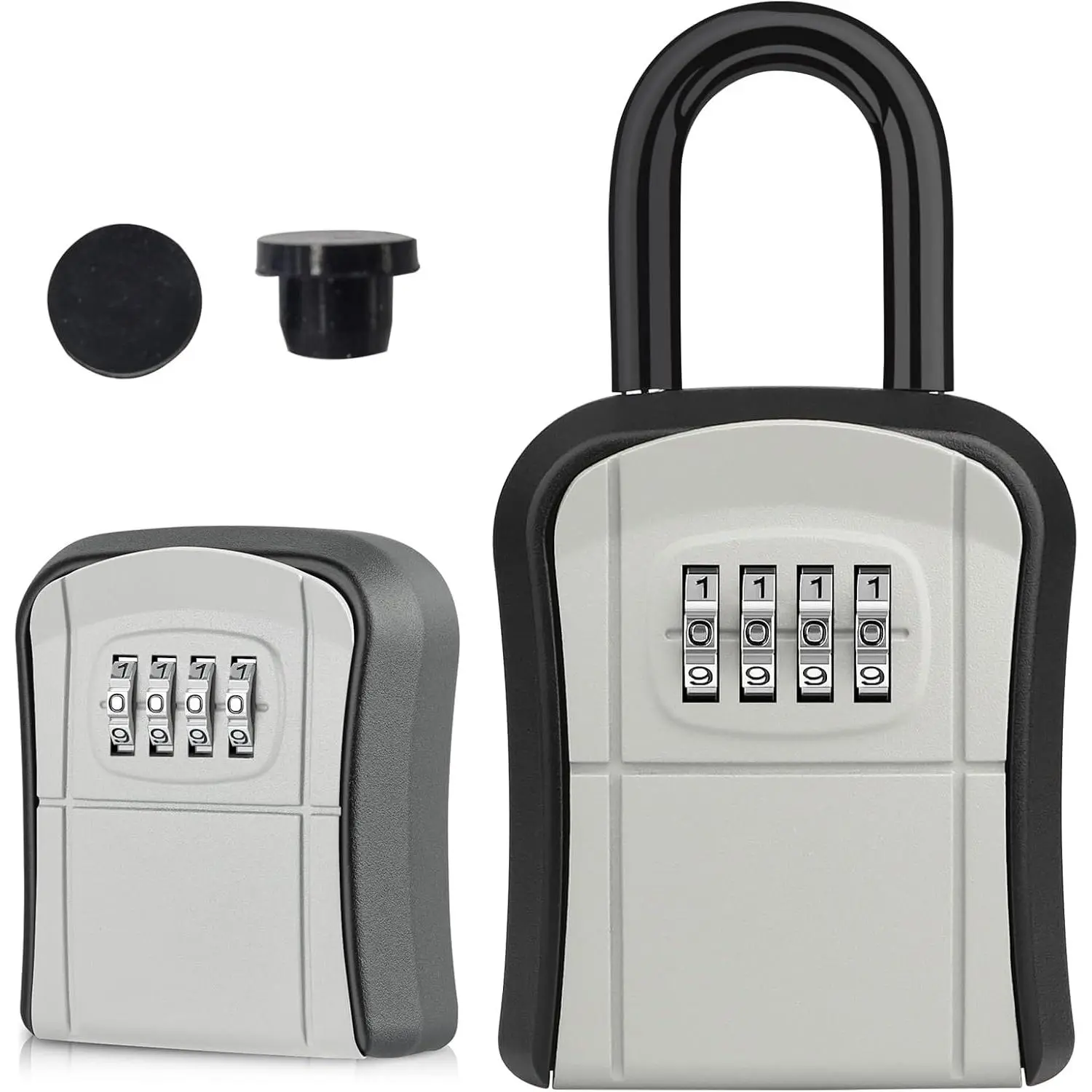 Key Lock Box, [New Version] Lock Box for House Key, Portable Lockbox for Keys, 4 Digit Combination Key Safe Storage, Waterproof Key Lock Box Wall Mounted for Outdoor Home Garage Office Garden