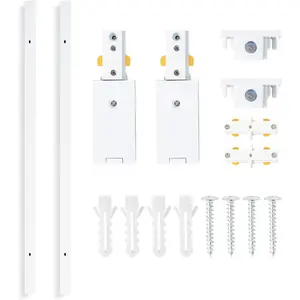 Track Rails Kit - 6.6FT H Type with End Caps and Live End Feed Connector, Compatible with 120V H Style Track System and Heads, White