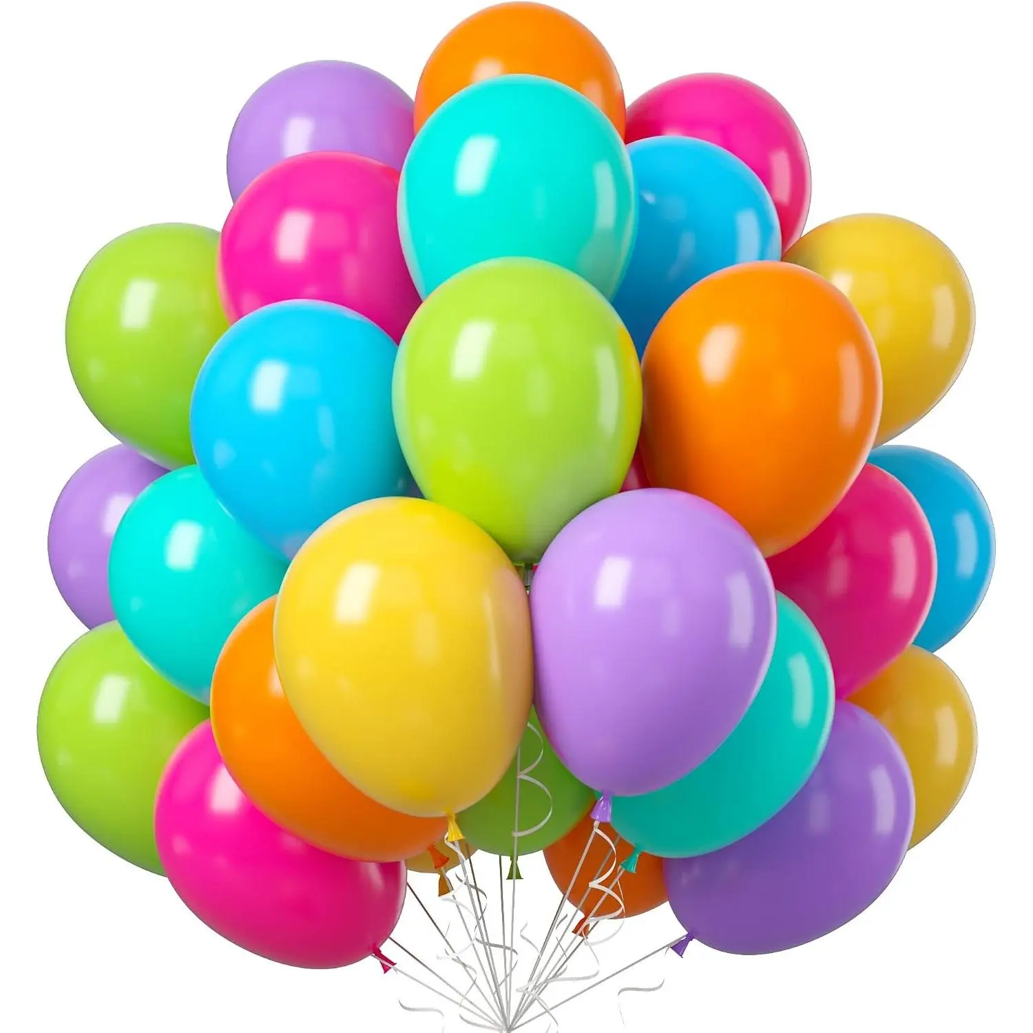 50PCS Colorful Tropical Balloons Arch Neon Balloon in Blue Green Purple Yellow Orange Hot Pink Bright Color Balloon for Birthday Wedding Baby Shower Luau Summer Pool Party DecorationGift