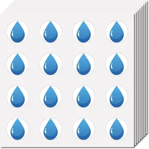 Water Planner Stickers Teardrop Stickers Plastic  Small Self Adhesive Picture Round Dot Decal Blue  Drop Sticker for DIY Craft Scrapbooking Laptop Luggage Cup Diary 0.98Inch