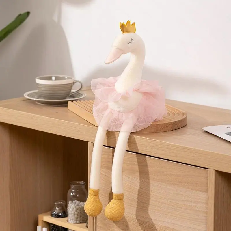Unisex Kawaii Swan Plush Toy (1pc, 40/60cm) - PP Cotton Stuffed Soft Animal with Yarn Skirt, Ideal for Birthday, Christmas Decorations, Decorating My Apartment