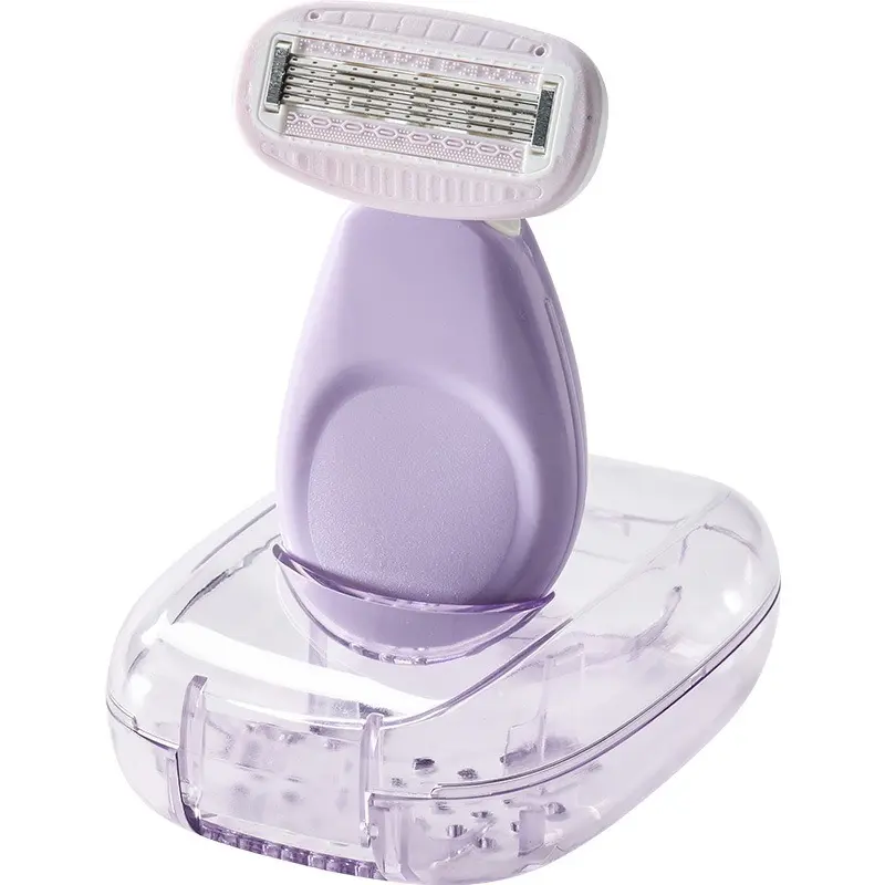Portable Women Safety Shaving Razor with Storage Case, Smooth Shaving Razor, Mini Travel Body Hair Removal Bikini Shaver for Leg Armpit