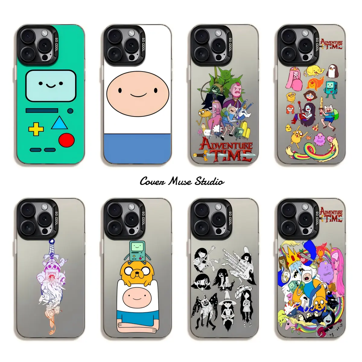 Adventure Time Cartoon IMD Phone Case for iPhone 17 Pro Max,16,15,14,13,12,11 - Colorful Aesthetic Durable Gothic Grunge Finn,Jake,BMO Print,Unicorn,Rainbow Game Design,Comfort Grip,Shockproof Cover with Secure Buttons