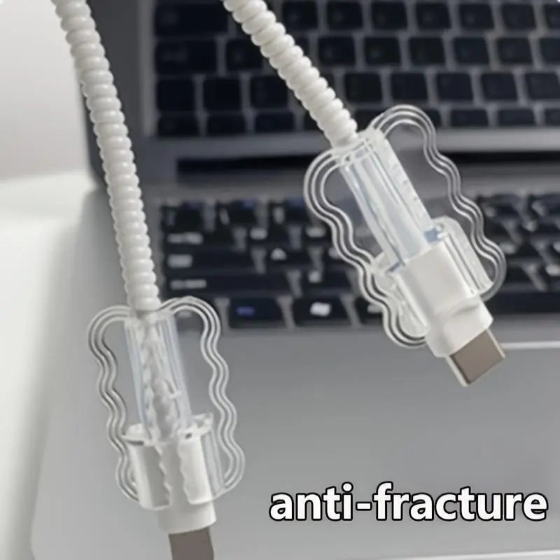 10pcs Clear Charging Cable Protectors, Anti-Break Anti-Scratch Anti-Tangle, Durable Plastic Cord Saver, for iPhone Lightning & Android, Tech Lovers Gift