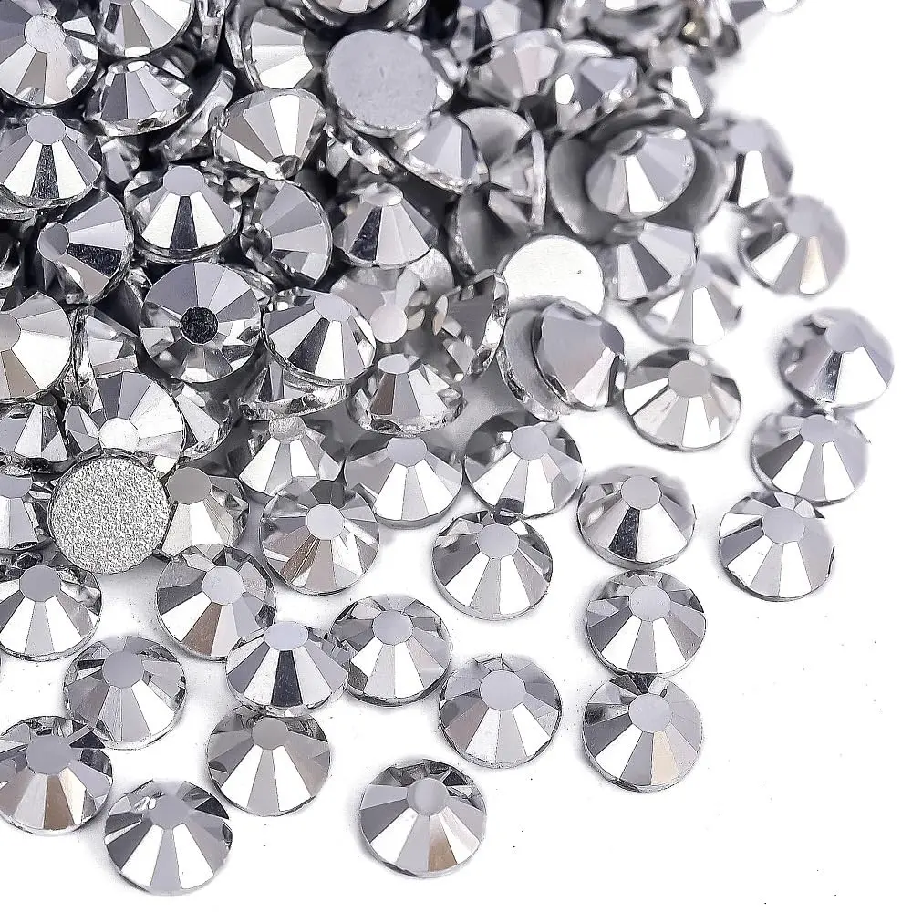 5000pcs 3mm/4mm Silver Color Glass Rhinestones, Crystal Flatback Gemstones DIY Rhinestone for Crafts, Nails, Makeup Bags, Shoes Decoration
